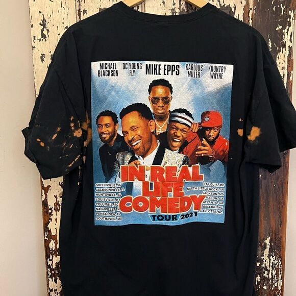 Customized Mike Epps Tour 2021 In Real Life Comedy men’s T-shirt.  Size XL. - Picture 5 of 8